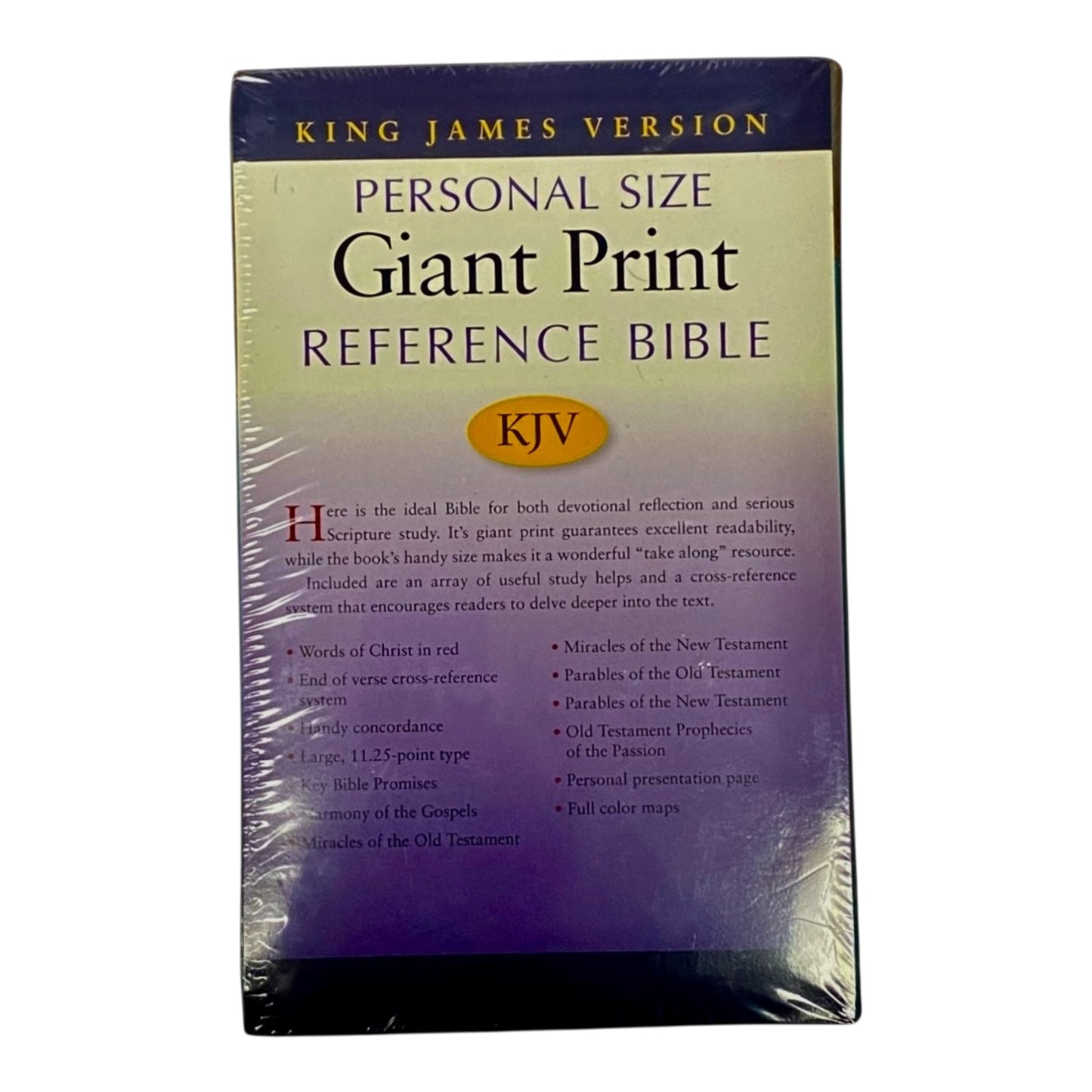 Holy Bible Personal Size Giant print Reference Bible KJV Leather Cover
