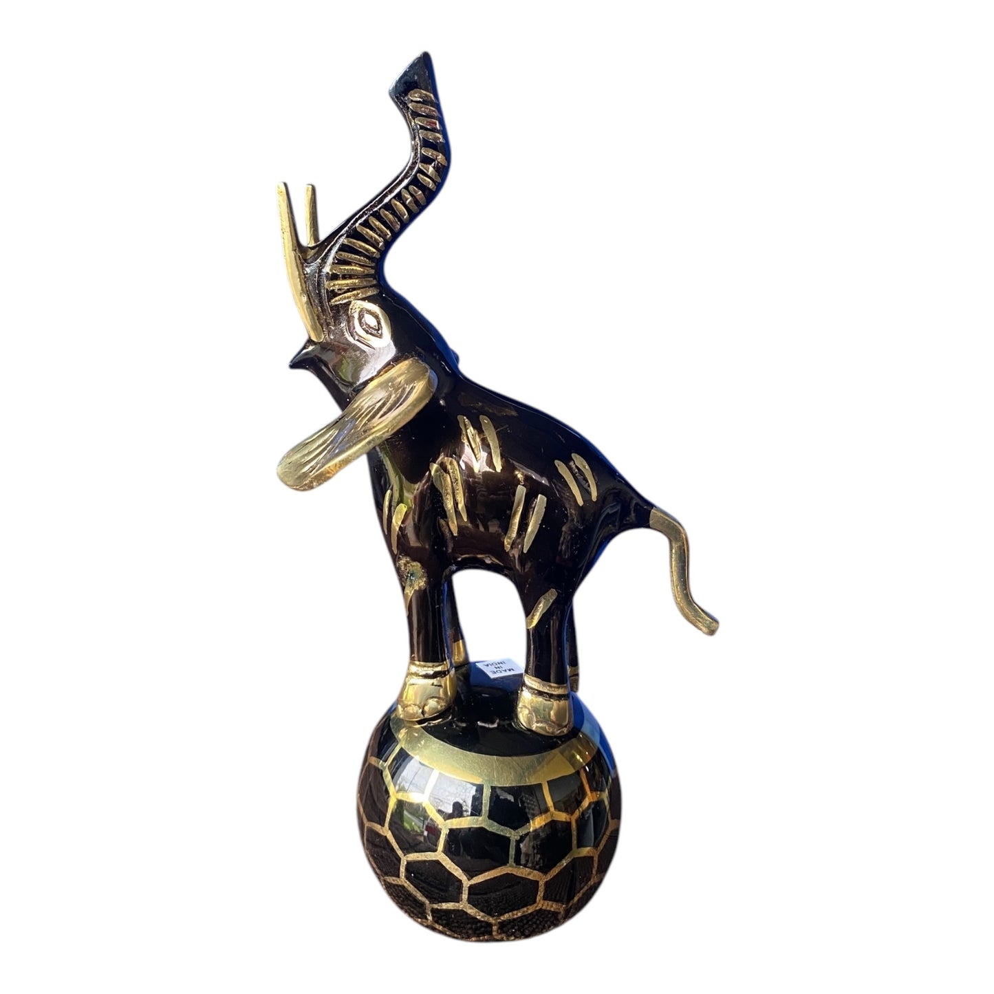 Elephant Black & Gold (Pure brass) on The Ball 6H x 3W