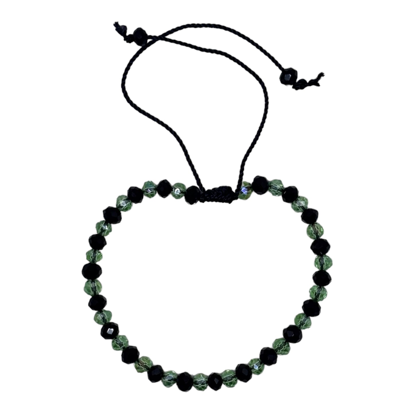 Wrist Beads - Black & Green (Sparkle)