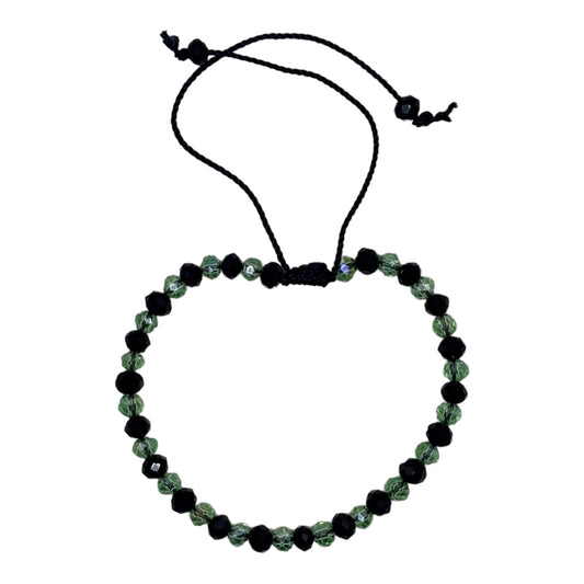Copy of Wrist Beads -  Black & Green (Sparkle)