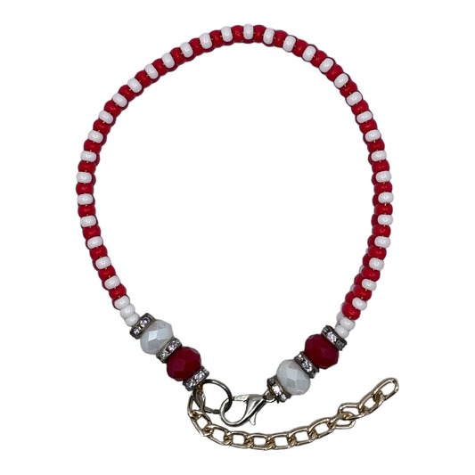 Wrist Beads - Red & White