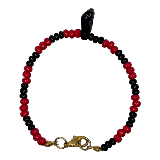 Wrist Beads - Red & Black with Fist