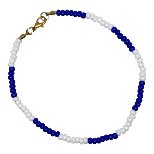 Wrist Beads - Blue & White