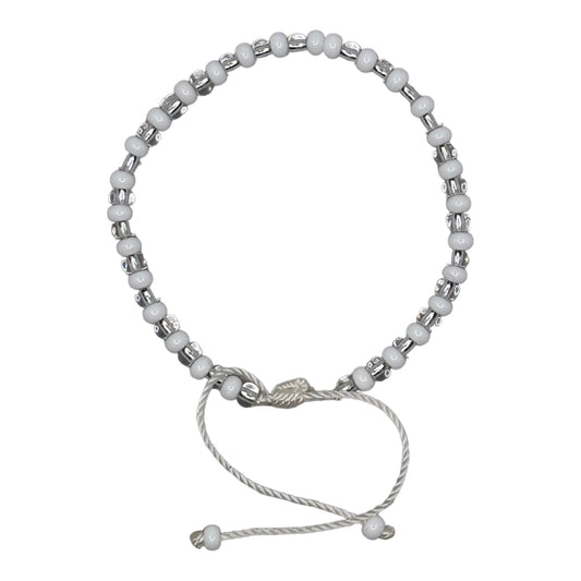 Wrist Beads -  White & Clear