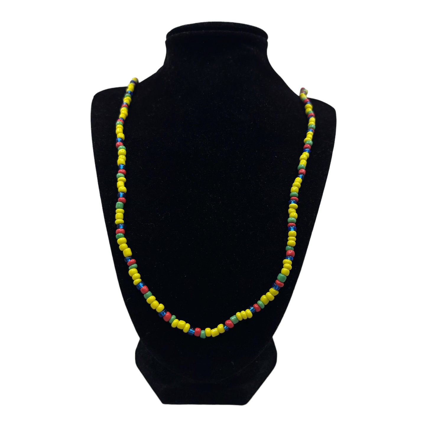 Neck Beads - Yellow with Green, Blue & Red