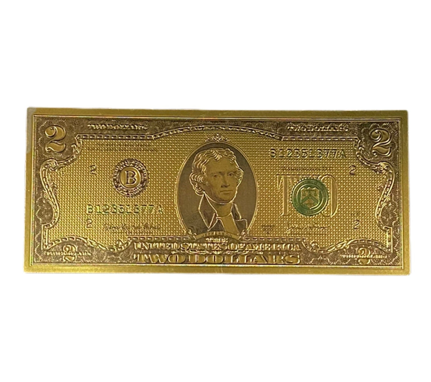 $2 Bill Golden Foil