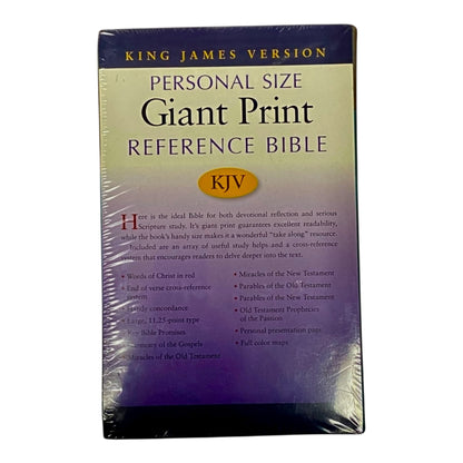 Holy Bible Personal Size Giant print Reference Bible KJV  Leather Cover