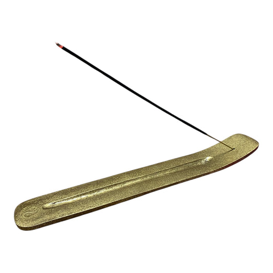 Wooden Flat Incense  Burner Gold