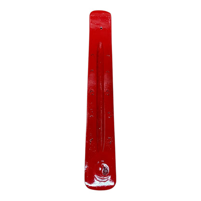 Wooden Flat Incense Burner Red