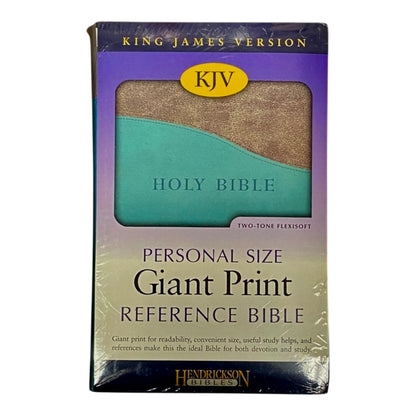 Holy Bible Personal Size Giant print Reference Bible KJV  Leather Cover