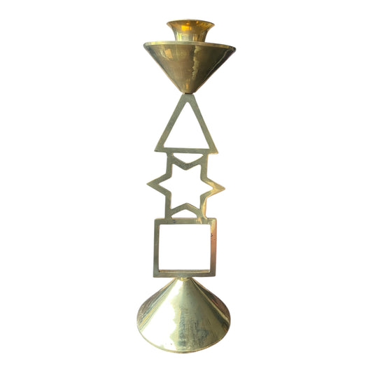 Dinner Candle Holder Star (Pure Brass) 10H x 2W Inches
