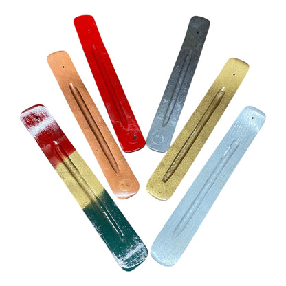 Wooden Flat Incense  Burner Gold