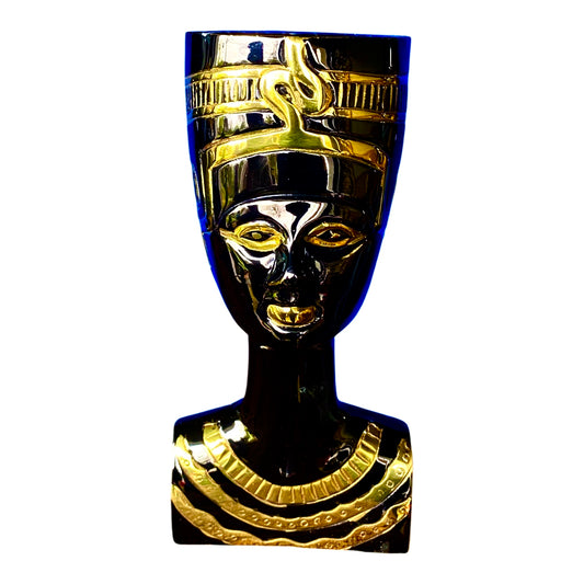Nefertiti Head Black & Gold(Pure Brass) 10H x 4W Inches