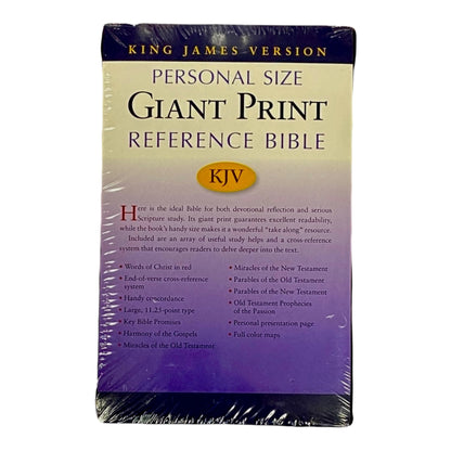 Personal Size Giant print Reference Bible KJV  Leather Cover