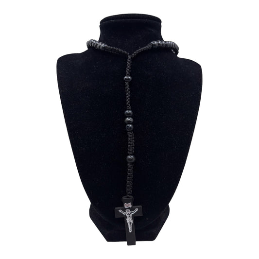 Plain Black Wooden Rosary