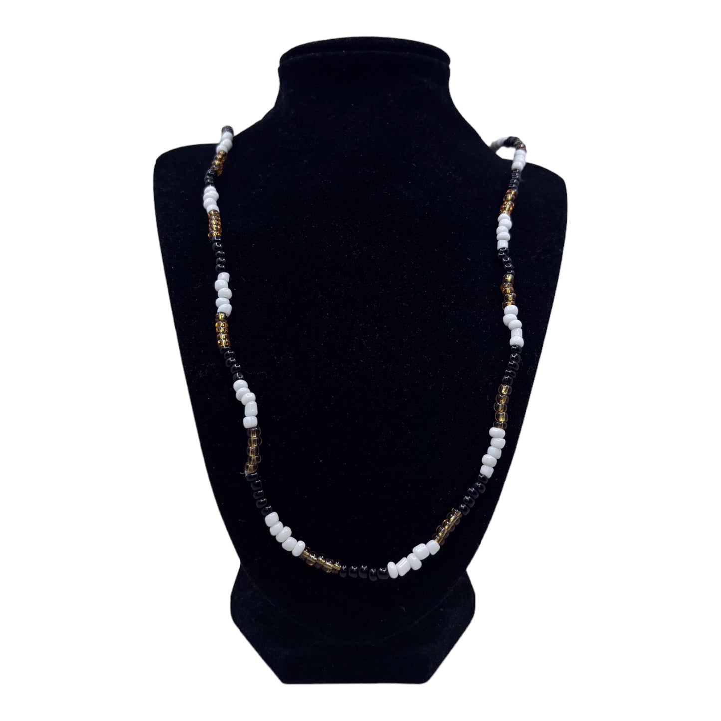 Neck Beads - Black, Gold & White