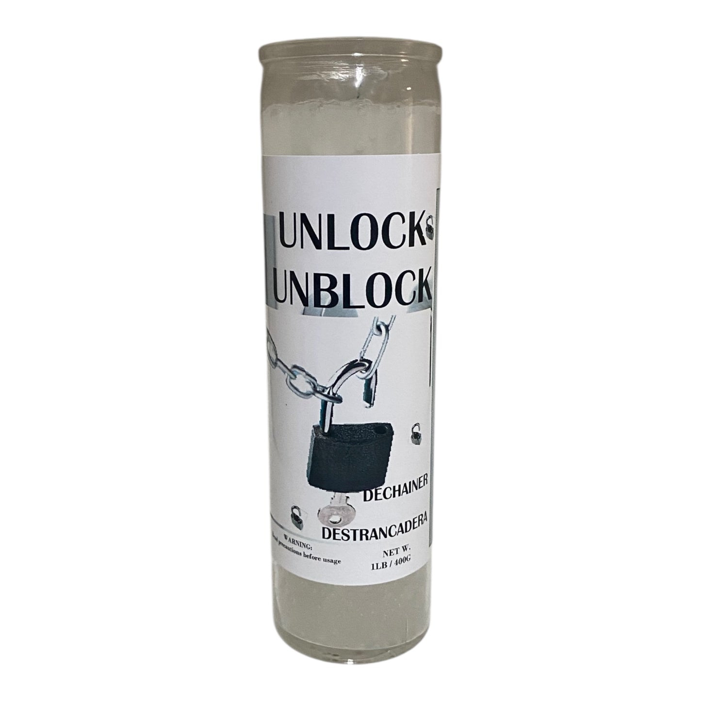 Unlock / Unblock(White) Candle