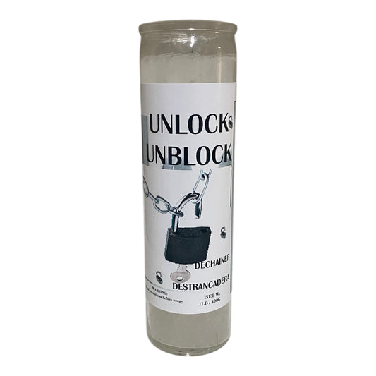 Unlock / Unblock(White) Candle