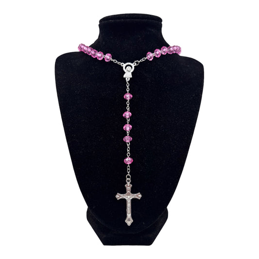 Pink Clear Rosary