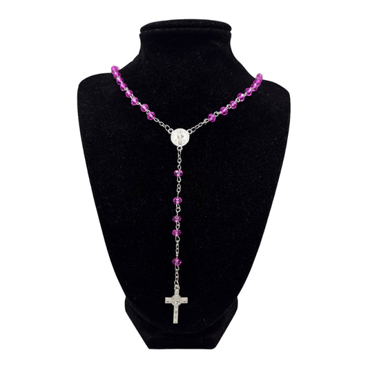 Pink Clear Rosary (Small Bead)