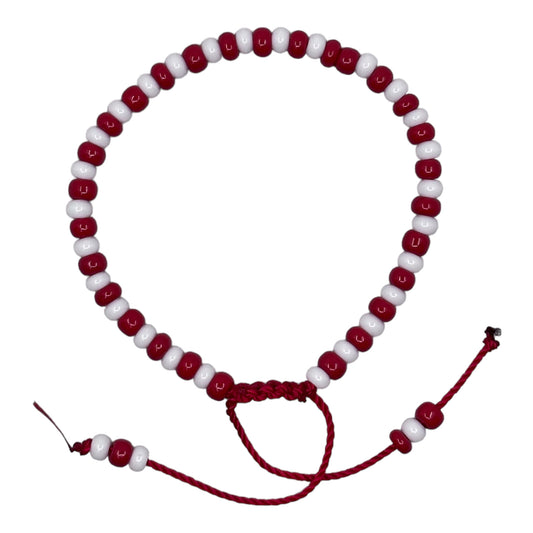 Wrist Beads -  White & Red