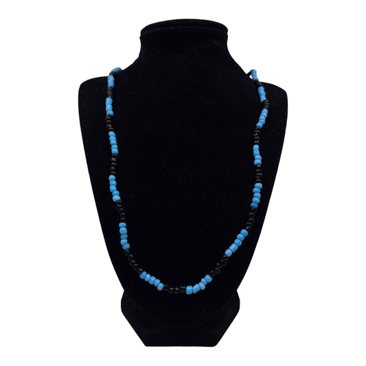 Neck Beads - Black & Sky Blue