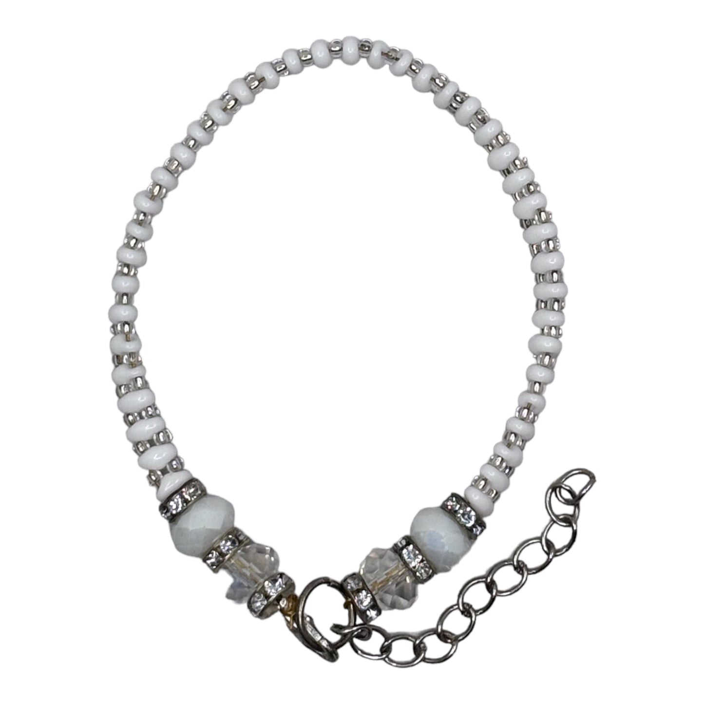 Wrist Beads - White & Clear