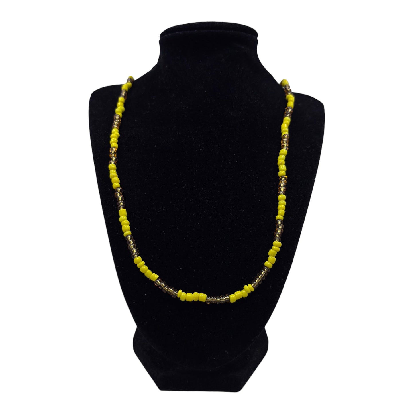 Neck Beads - Yellow & Gold (Extra Long)