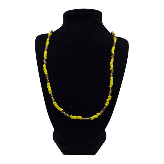 Neck Beads - Yellow & Gold (Extra Long)