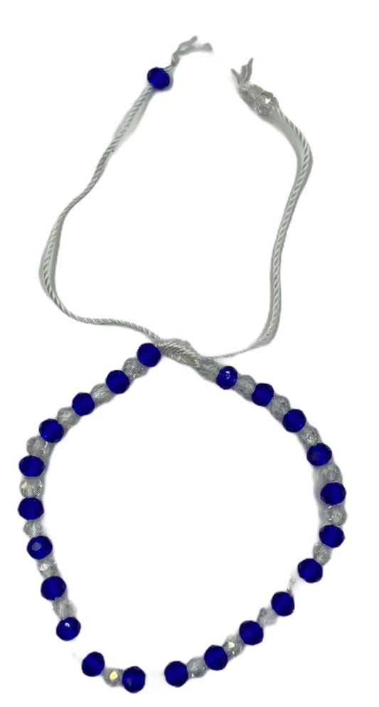 Clear and Blue Bead Bracelet