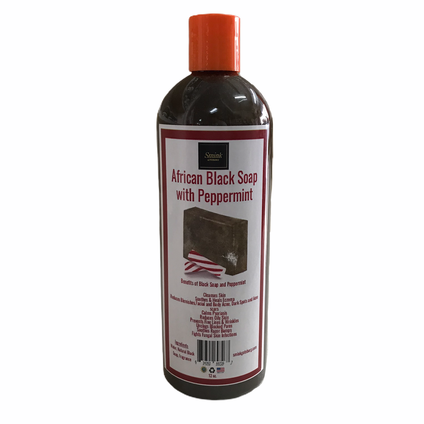 Smink Peppermint African Liquid Black Soap
