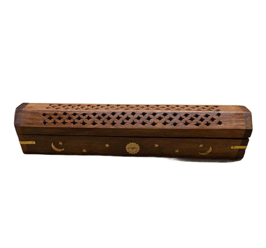 Wooden Coffin Incense Burner