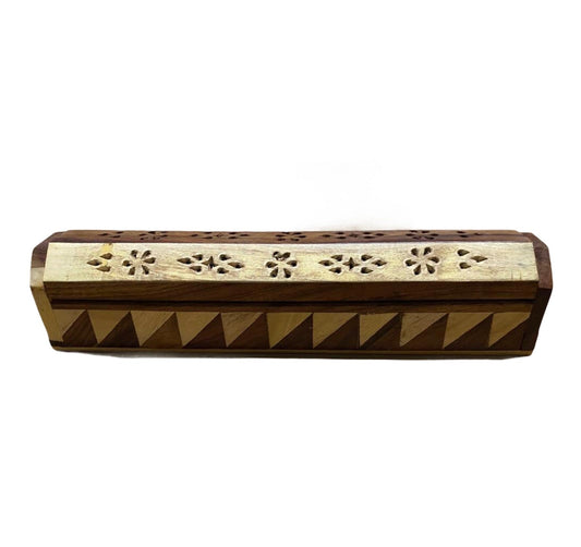 Wooden Coffin Incense Burner